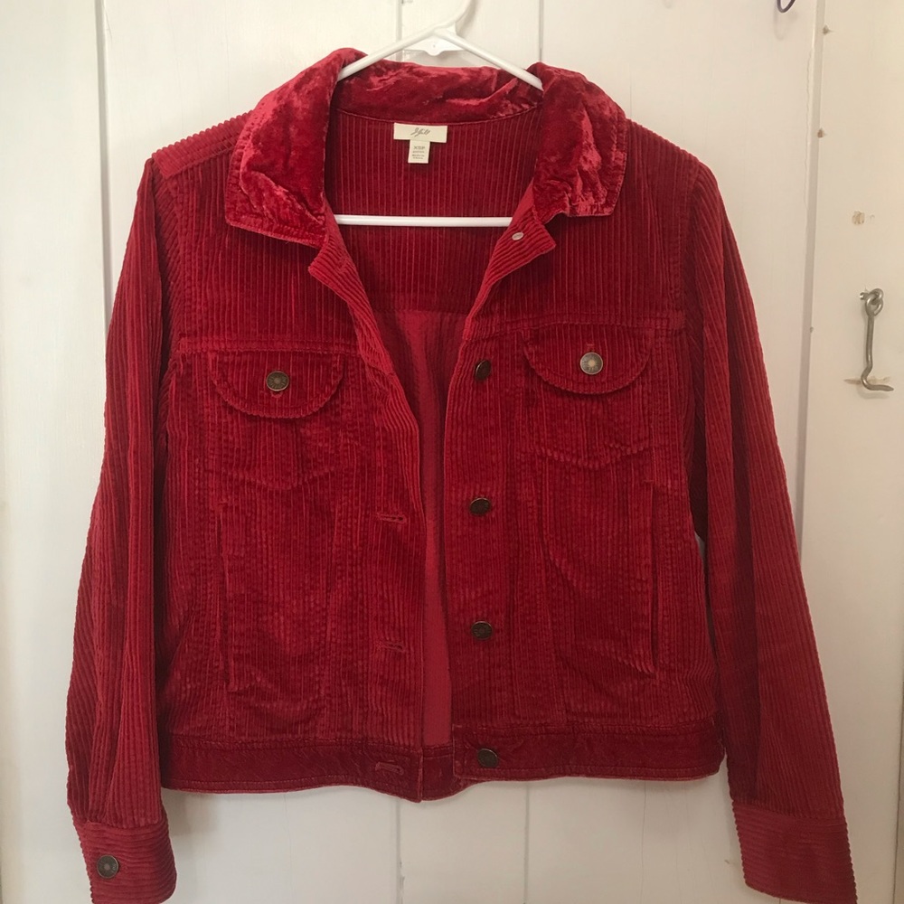 Red corduroy jacket, size XS